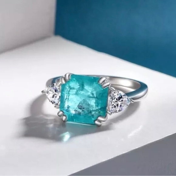 4.12  Carats Paraiba Tourmaline Ring |  Paraiba Tourmaline Cocktail Ring - Picture 2 of 5